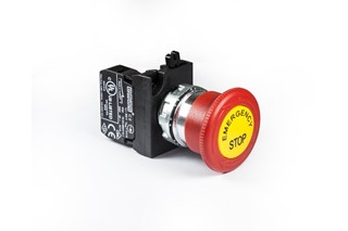 CM Serisi Metal 1NC Acil Stop 40 mm Çevirmeli Etiketli Kırmızı 22 mm Buton